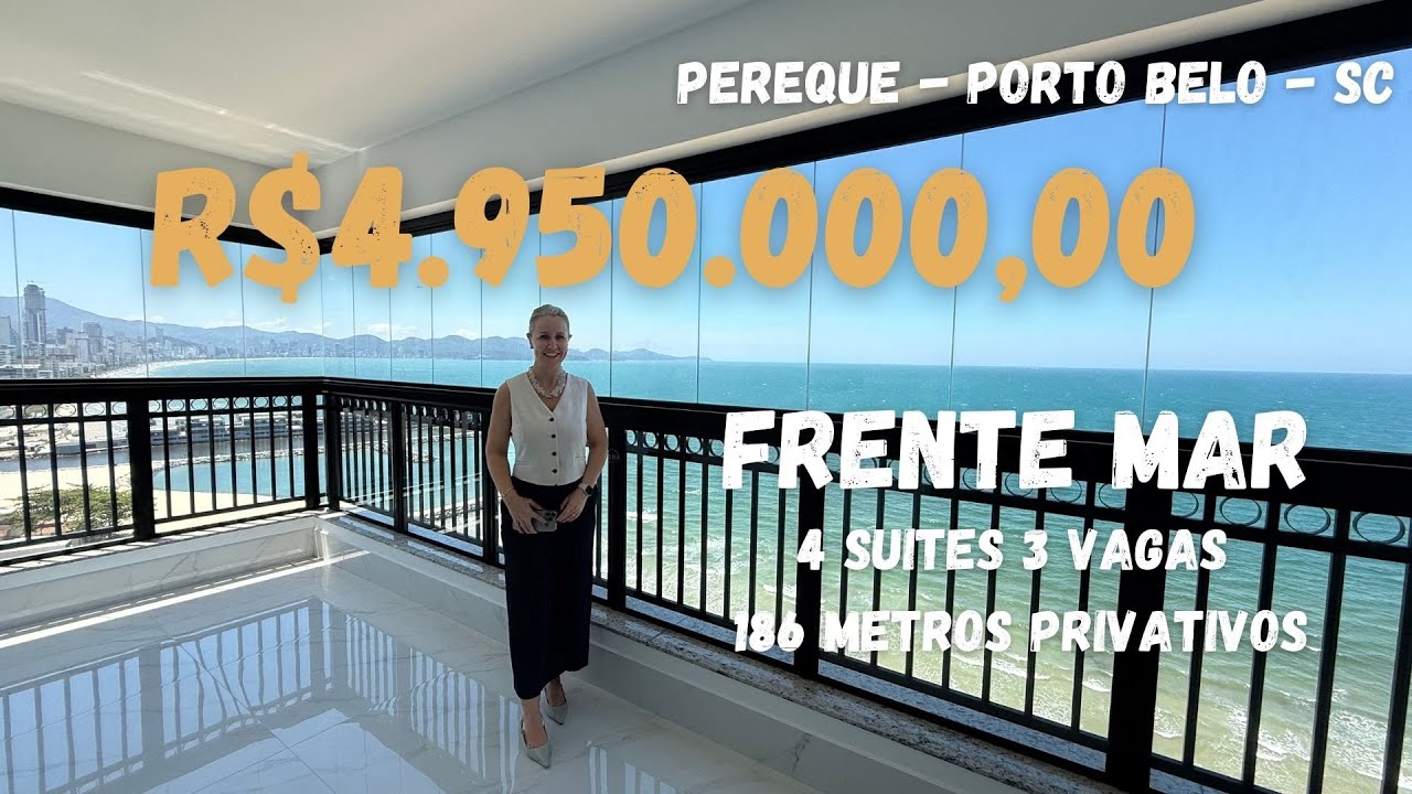 A MELHOR VISTA FRENTE MAR DO PEREQUE | 4 SUITES | 3 VAGAS | PORTO BELO - SC
