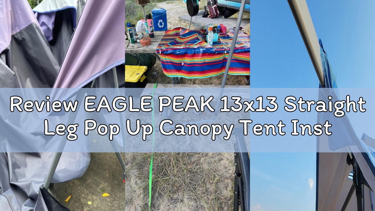 Review EAGLE PEAK 13x13 Straight Leg Pop Up Canopy Tent Instant Outdoor Canopy Easy Single Person Se