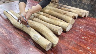 : Unique Furniture Made From Available Round Logs // Make Multifunctional Table Solid Wood