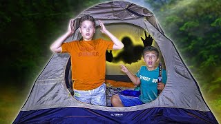 24 часа В ПАЛАТКЕ челлендж!!! Серёжа провел ночь в палатке?