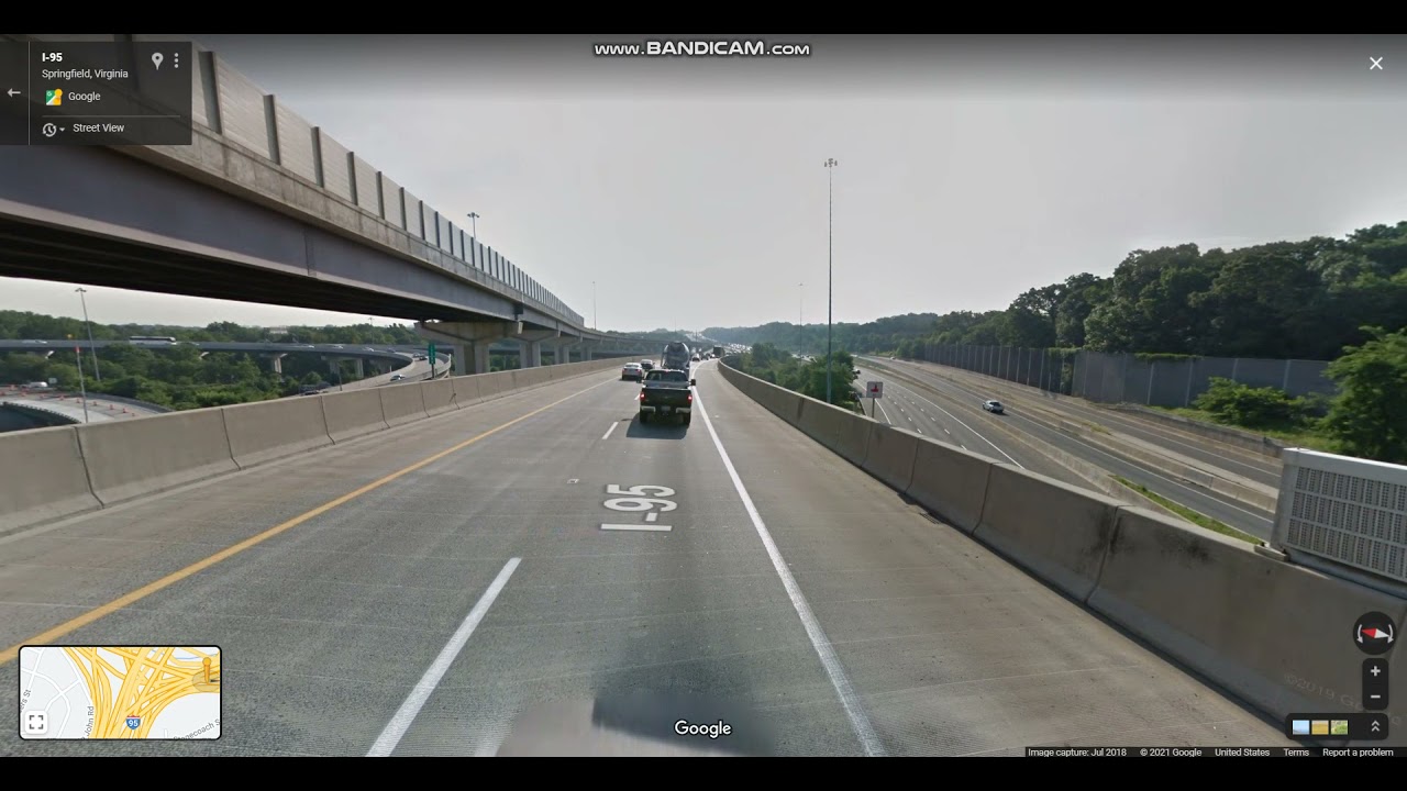 Springfield Interchange: Interstate 95 northbound