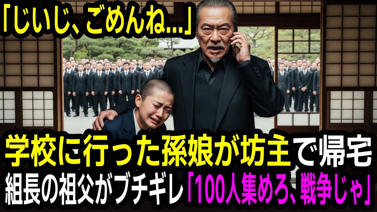 学校に行った孫娘が坊主で帰宅。ヤクザ組長の祖父がブチギレ「100人集めろ、戦争じゃ」【スカッとする話】