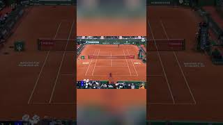 Alcaraz's Precision Serve Wins Point: Epic Clay Court Action! #sports #tennis #alcaraz #shortvideo