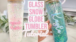 Libbey Snow Globe Tumbler, Snowglobe Cup, Snow Globe Glass Cup, Tumbler,  Glitter Snow Globe Tumbler 