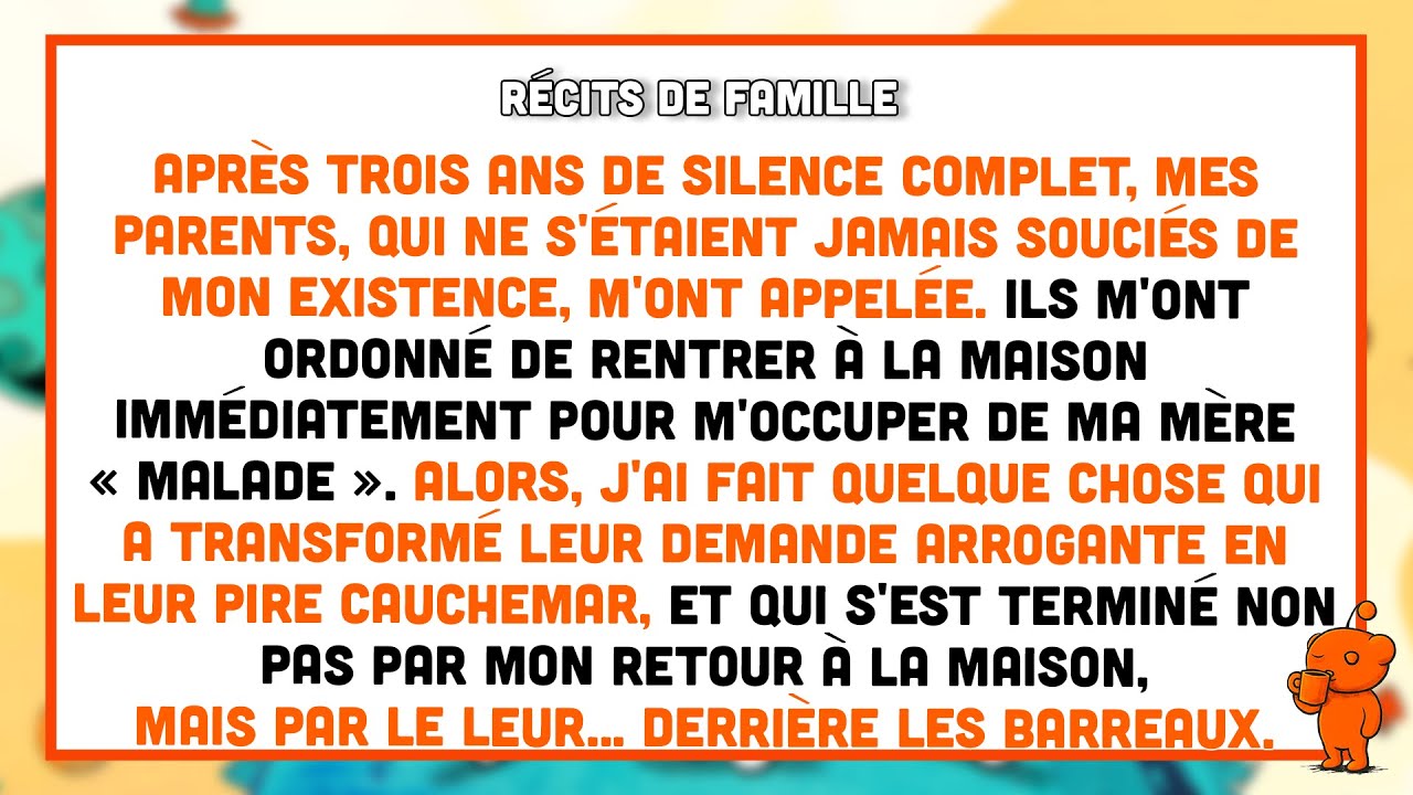 Mes parents n'ont pas remarqué que j'avais déménagé, des années plus tard, mon père m'appelle et...