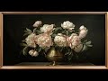 Vintage Pink Peonies Painting | Floral TV Art | TV wallpaper Art | TV Screensaver Art | 1Scene -2Hrs