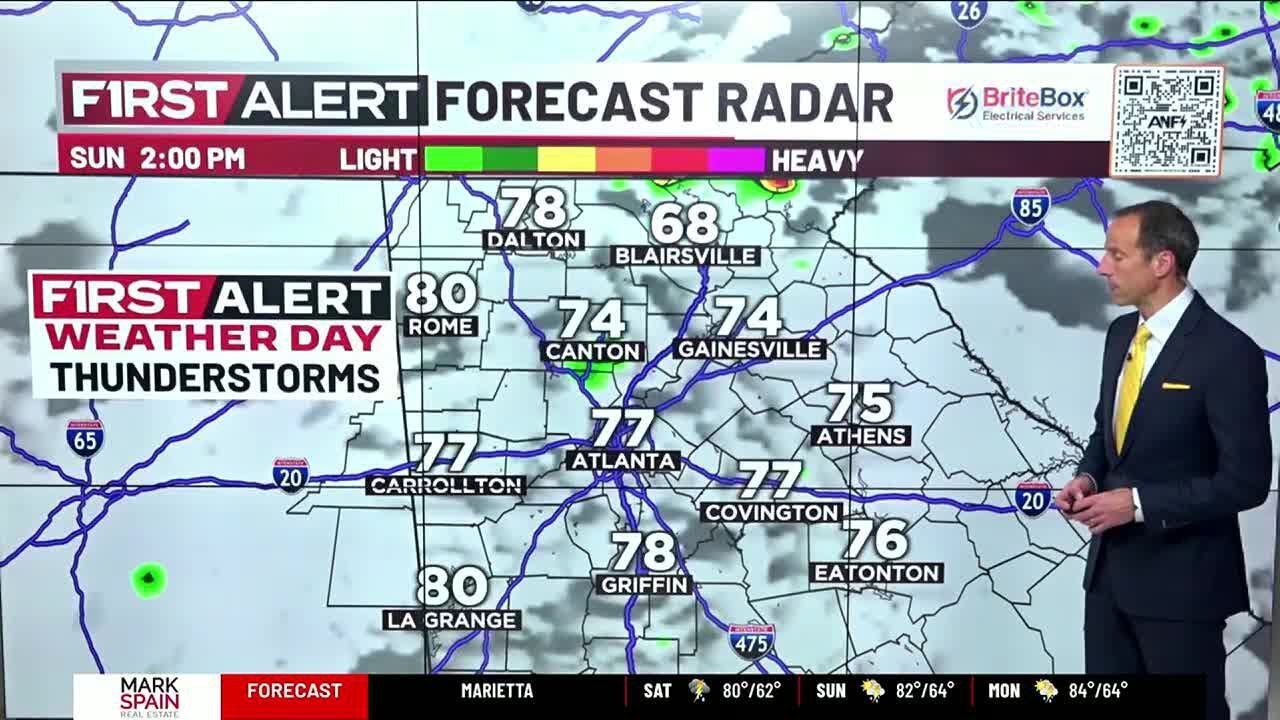 First Alert Forecast: Scattered storms on Saturday - YouTube