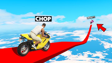 CHOP ALMOST COMPLETED MEGA RAMP BY TROLLING ME GTA 5