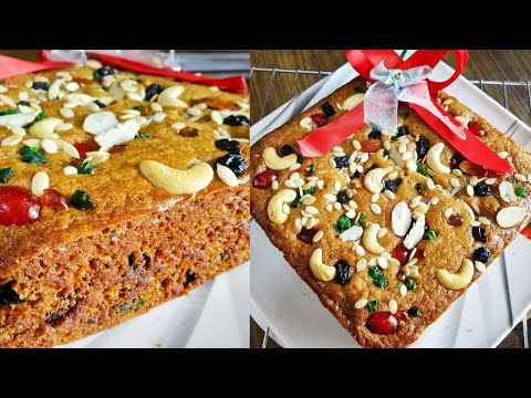 Christmas Plum Cake Eggless Without Oven Easy Method बिना अंडे का क्रिसमस प्लम केक