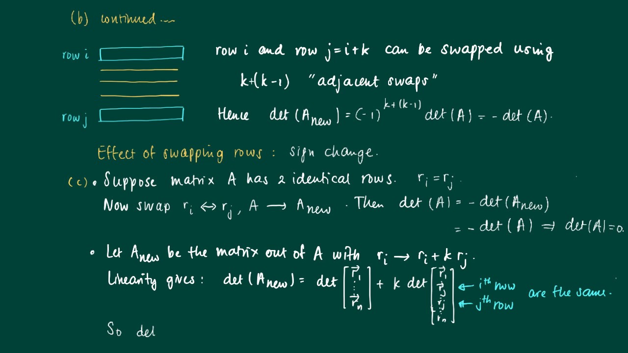 Math 2.11.6. Gauss-Jordan elimination and determinants - YouTube