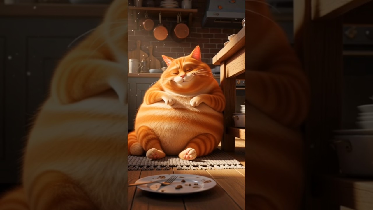 Cat cooking  fish 🐟 