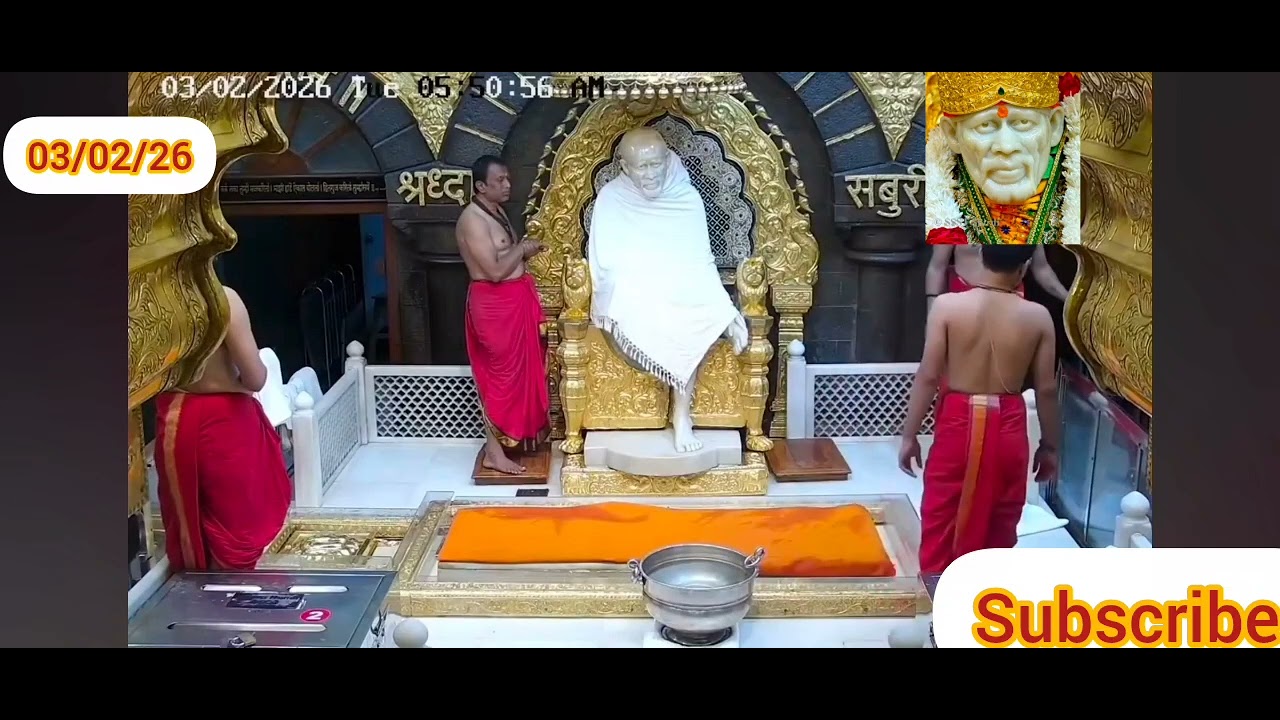 Sai Baba Darshan Live Kakad Arati 03/02/26
