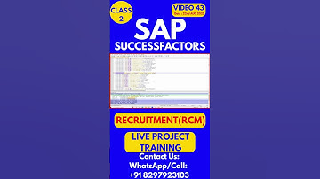 SAP SuccessFactors RCM Training Online Tutorial Class 43 22nd August 2025 #sapsuccessfactorstraining