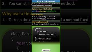 How to Restrict Overriding of a Method in Java? | Tpoint Tech | #java