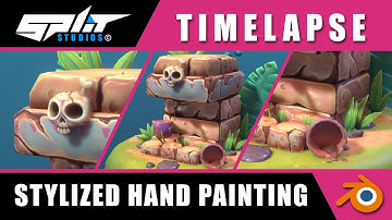 Timelapse of hand painted stylized textures of coffee machine in blender #b3d #blender  #render #3d