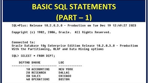 Basic SQL Commands - Part 1 | Oracle SQL*Plus | Urdu | Hindi