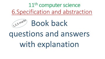 11th computer science chapter 6 | book back answers| short answer