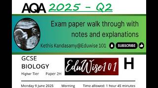 AQA GCSE Biology (2025)- Paper 2 Higher Tier Past paper Q2 Modelling Ecology
