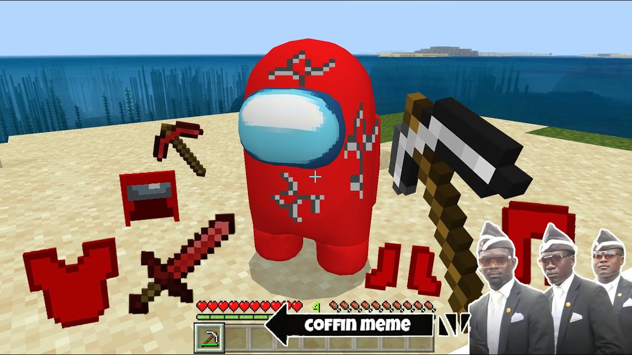 What if you Break Among Us Block in Minecraft - Coffin Meme