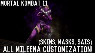 ALL MILEENA CUSTOMIZATION! (SKINS, MASKS, SAIS) - MK11 ULTIMATE