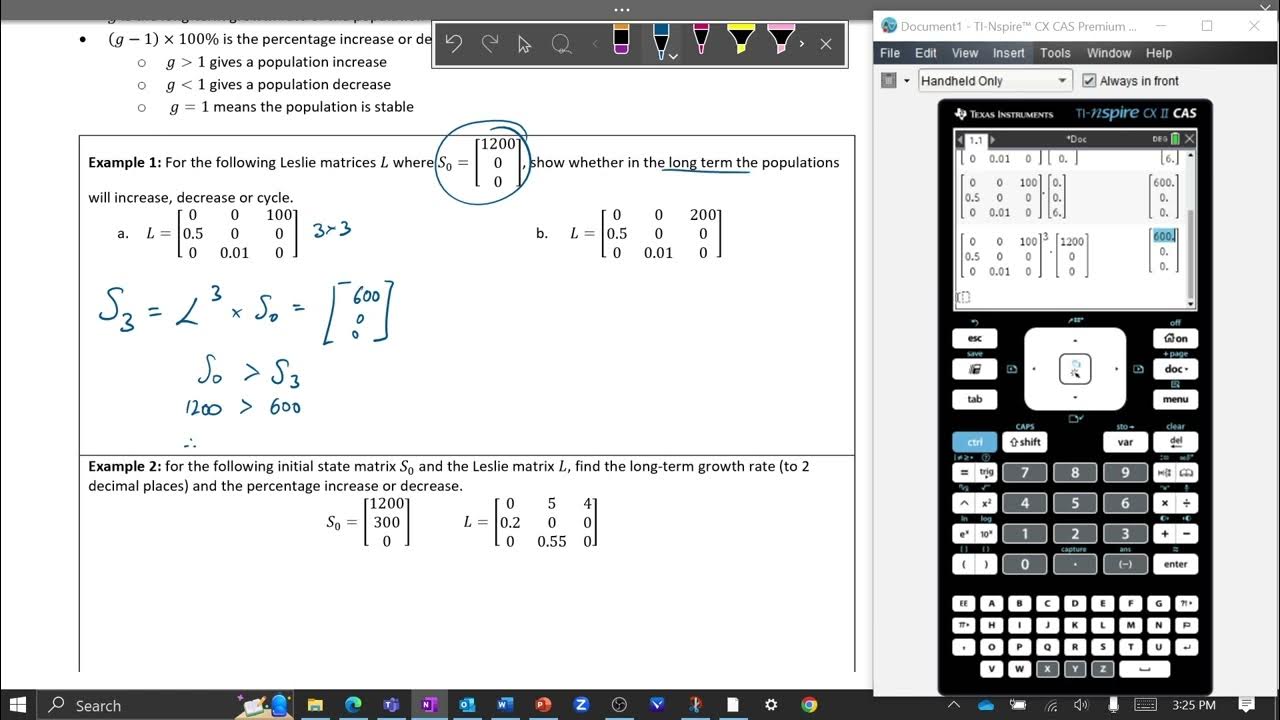 Leslie Matrices Long Term Trends General VCE YouTube