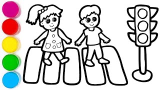 Crosswalk for Children | Drawing, Painting & Coloring for Kids, Toddlers | Come & Draw With Me
