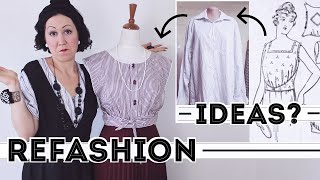 REFASHION DESIGN IDEAS – How I come up with and develop ideas to refashion clothes REAL LIFE EXAMPLE