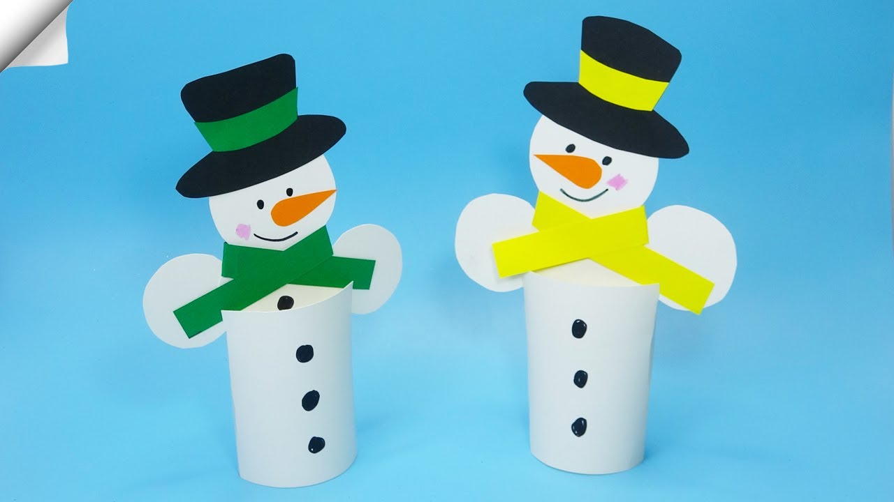 Easy Paper snowman - Christmas crafts 2023 