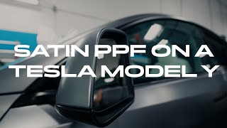 Satin PPF Install on Tesla Model Y Mirror | One-Piece Wrap Technique