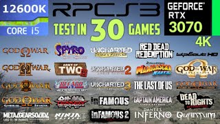 RPCS3 Emulator Test In 30 Games 4K | RTX 3070   i5 12600K