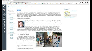 An example ePortfolio in Canvas