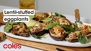 Lentil-Stuffed Eggplants