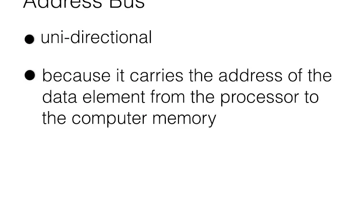Directions of Address, Data and Control Buses