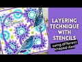 Layering Stencils Card Making Technique #cards #papercraft #ginakdesigns