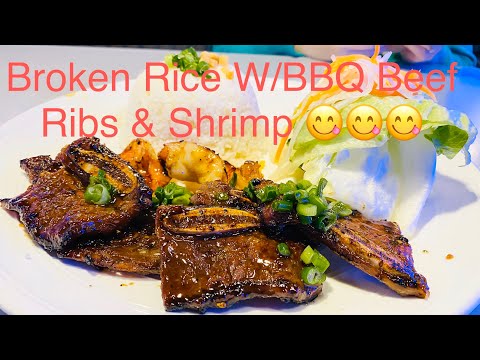 Video CRAVING Broken Rice With BBQ Beef Ribs & Shrimp And... - youtube