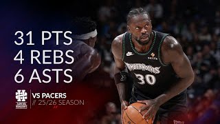 Julius Randle 31 pts 4 rebs 6 asts vs Pacers 25/26 season