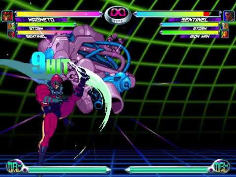 MvC2 - that ain't safe - Sentinel corner combo (punish with Magneto)