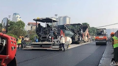 Review | Máy trải thảm bê tông nhựa nóng mới 100%, Dynapac SD2500CS, bàn đầm rộng 9m, thảm tự động.