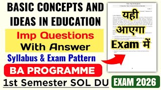 DU SOL Basic Concepts and Ideas In Education Important Questions With Answer BA Prog 1st Semester Profile