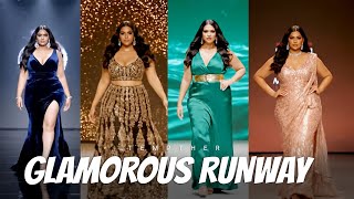 Bold Curvy Runway Walk High-Fashion South Asian Model Glamorous Fashion Show