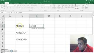 EXCEL 2016 - Función MID (EXTRAE)