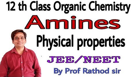 Amines |Physical Properties  of Amine |JEE/NEET |By Prof Rathod