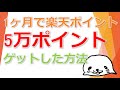 2020年4月に楽天で5万ポイント獲得したので工夫したことまとめ