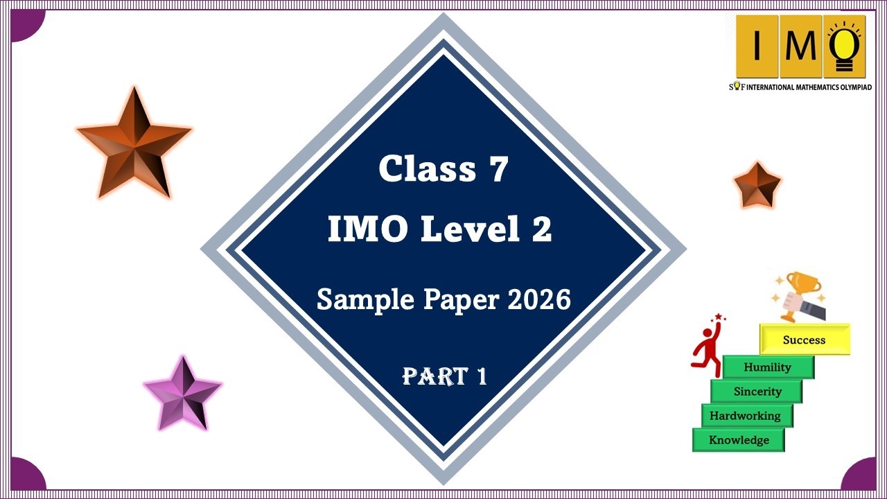 Class 7 IMO level 2 Sample Paper 2026 - Part 1 - YouTube