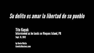 Tito Kayak stops in Vieques on way from Venezuela to Washington DC - 9/15/12