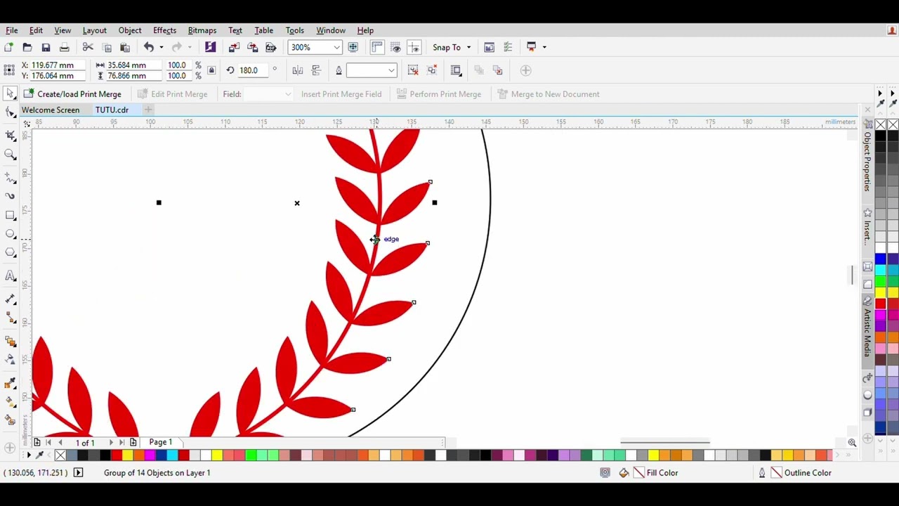 How to design round leaf 🌿 logo in Corel draw कोरेल ड्रॉ में गोल पत्ती का लोगो कैसे डिजाइन करें 