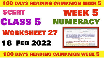 Class 5 Maths Numeracy Week 5 worksheet 27 maths  सप्ताह 5 उत्तरसहित  class5 Reading Campaign week 5