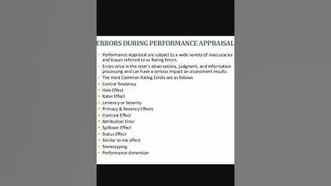 Performance appraisal errors👇👇