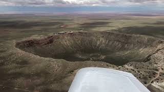 Flying a Piper PA23-250 Aztec over Meteor Crater, AZ.