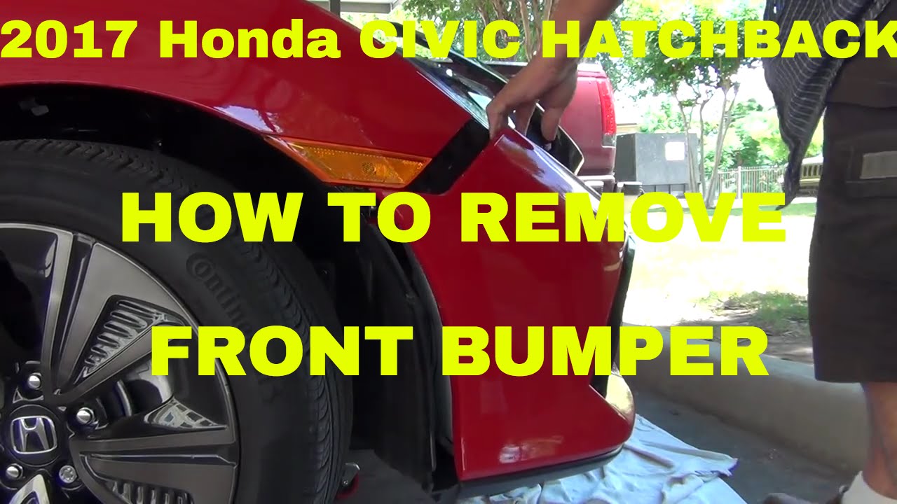 DRAFT 2017 Honda Civic Hatchback How to remove the front bumper - YouTube